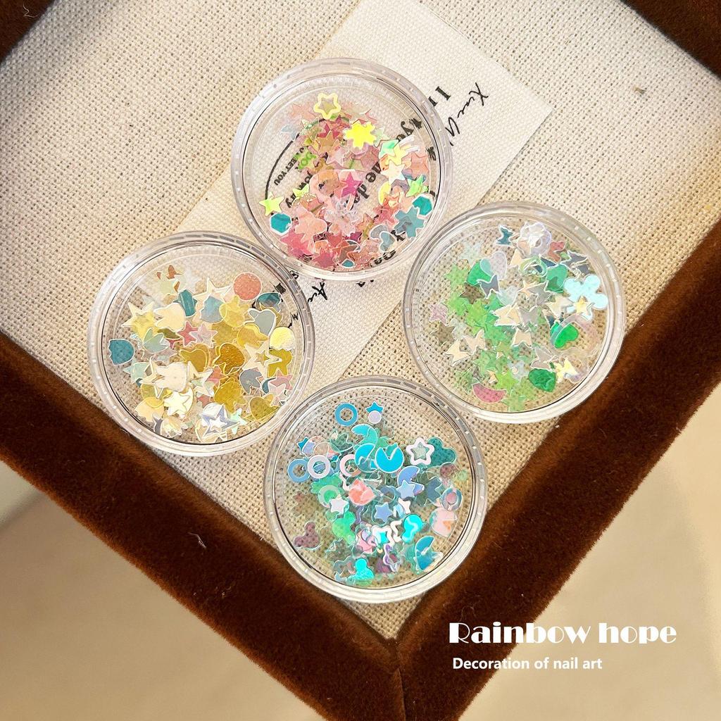 Japanese-Style Cute Mixed Color Nail Glitter Stickers for DIY Nail Art