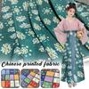 100cm Blumenmuster Chiffon Stoff DIY Hanfu Antiker Stil Rock Kleider Kinderkleidung Nähstoff Designstoff