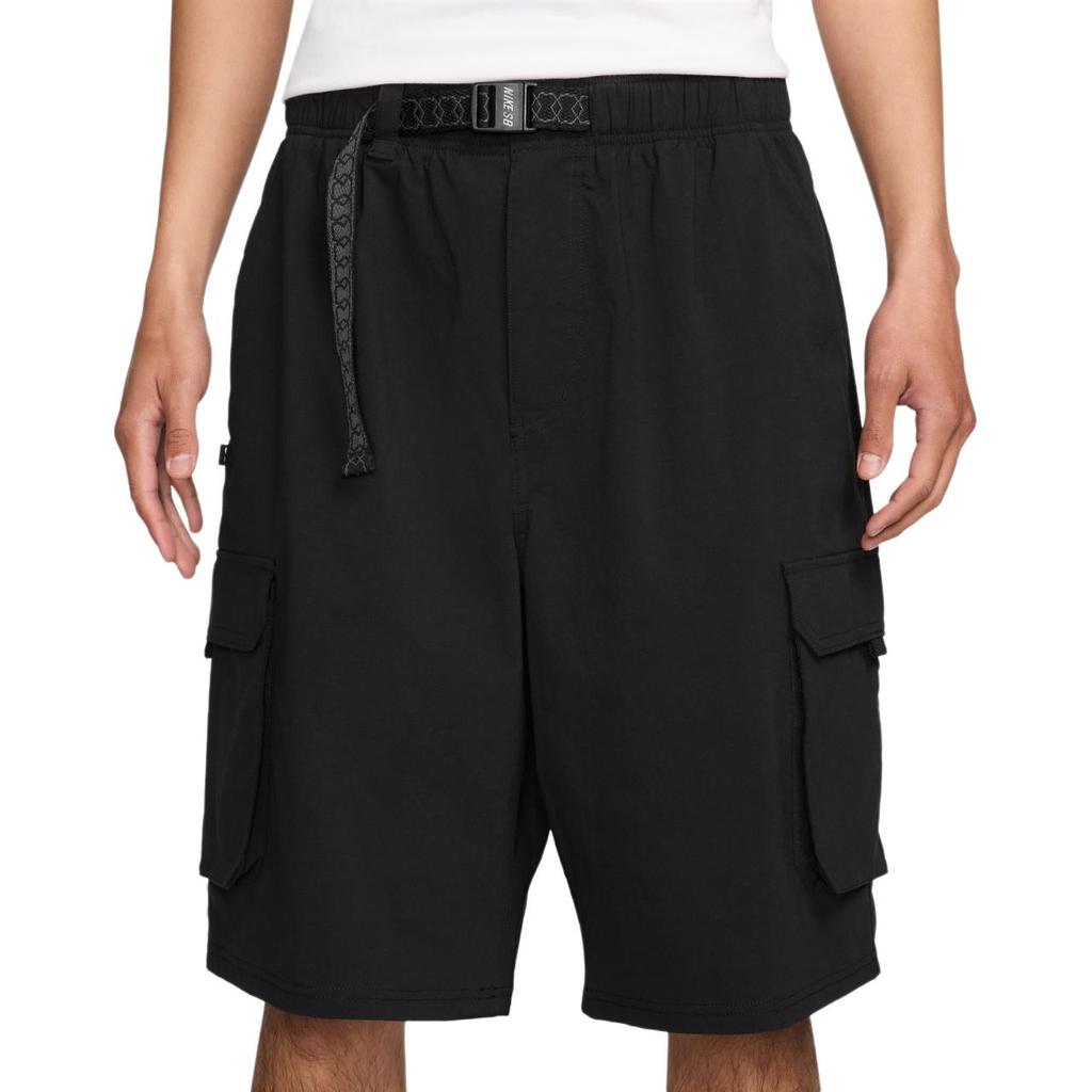 Nike Solid Color Mid Waist Loose Fit Quick Dry Cargo Shorts Men Shorts Black HJ2909010