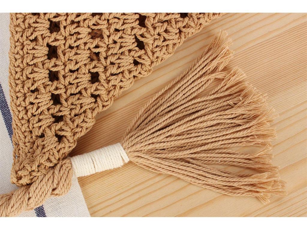 Exquisite Handmade Triangle Knit Shoulder Bag for Beach and Commute