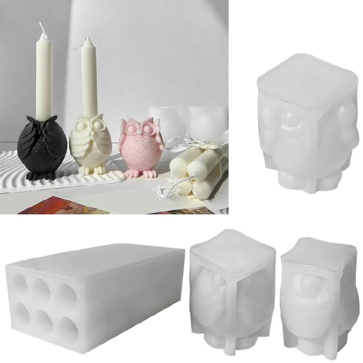 Flexible Candle and Owl Candle Holder Mold for Craft Enthusiasts and Hobbyists