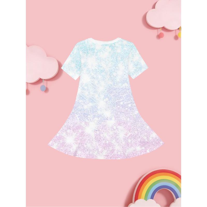 

Летнее модное платье для девочек с коротким рукавом, милое повседневное платье, повседневное платье с 3D-печатью, подарок для детей, идеальный выбор для повседневной носки или праздничных случаев 110