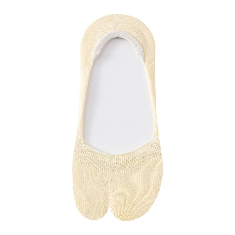 Zweizehige Bootssocken für Damen, dünn, nahtlos, schweißabsorbierend, zehentrennend, unsichtbar, flach, rutschfest und mit Fersenhaftung