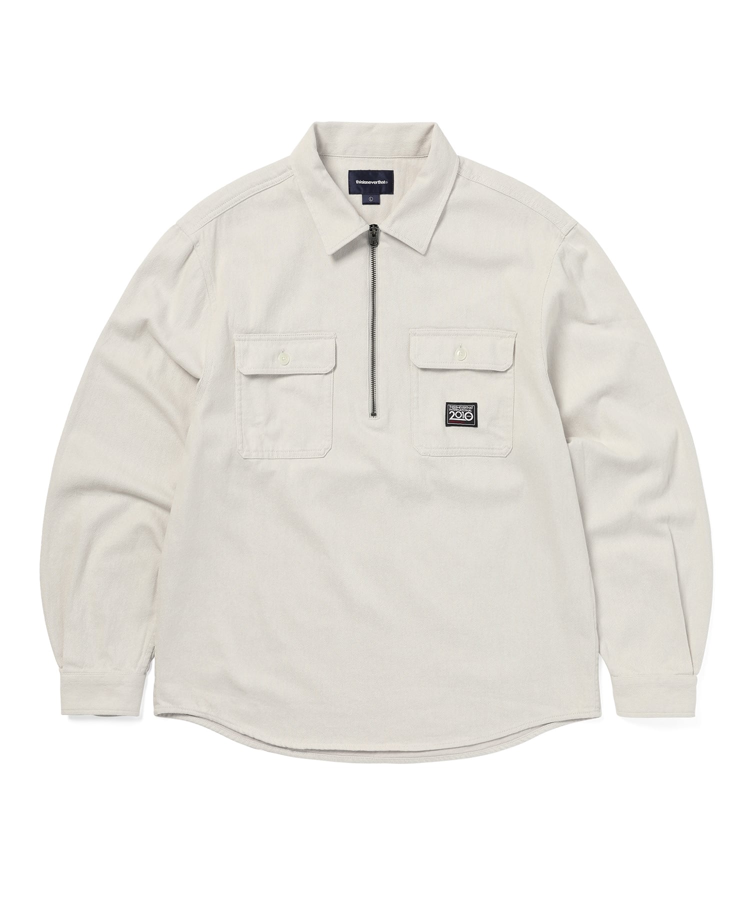 This Is Never That Half Zip Shirt Ivory Xl