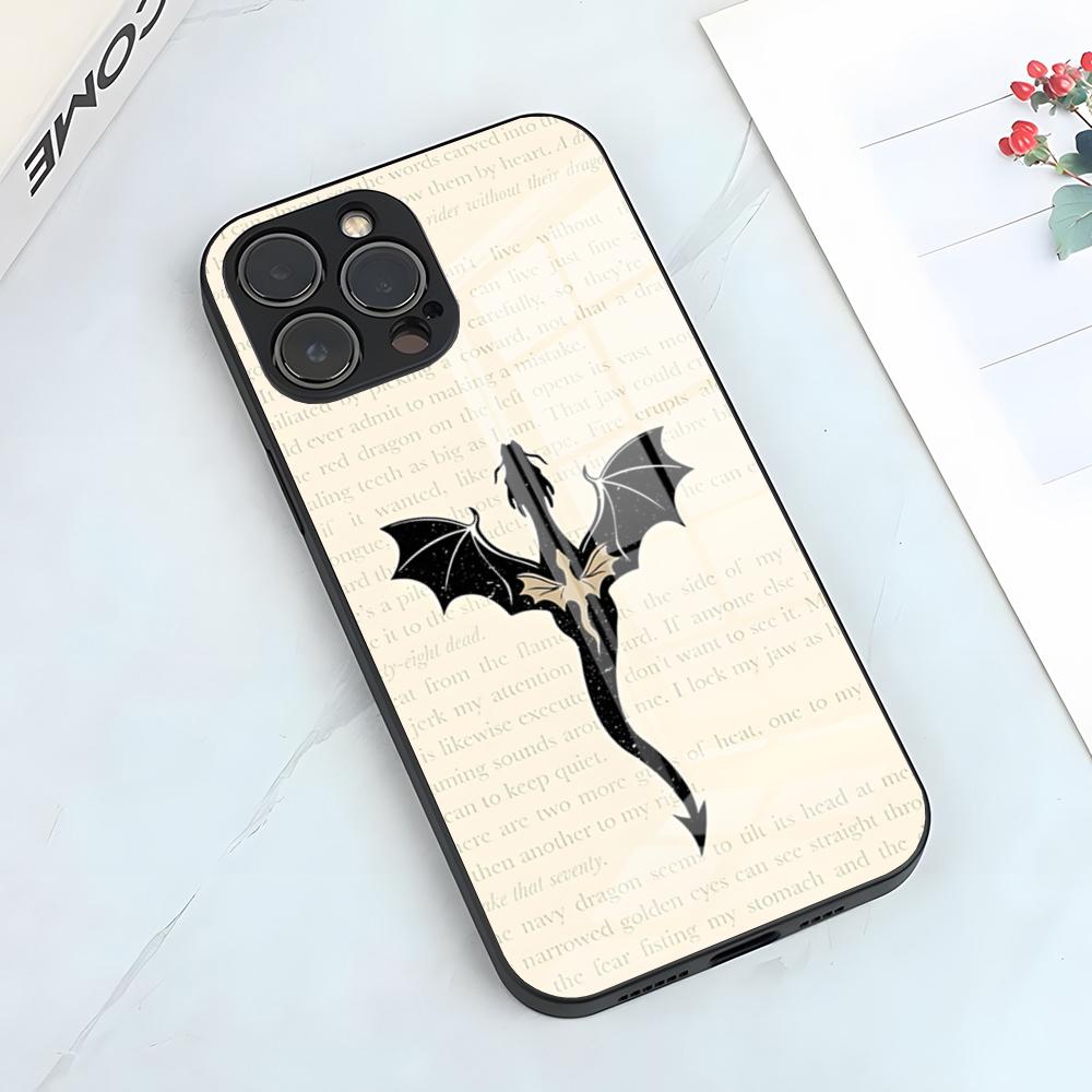 

Fourth Wing Dragon Phone Case For IPhone 17 Pro Max 15 Pro 16 14 Plus 12 13 Mini 11 Pro Shockproof Glass Cover iPhone11 ProMax