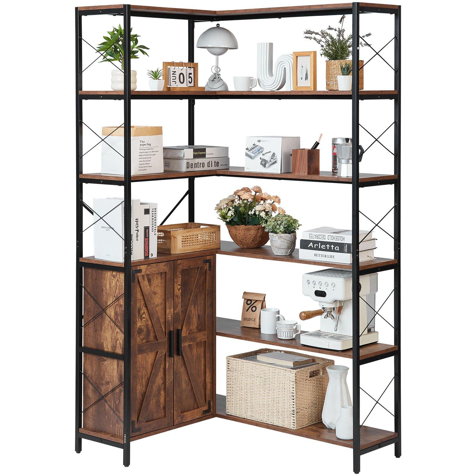 VEVOR 6 Tier Corner Bookshelf, Tall