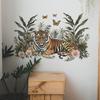 Majestic Jungle Tiger Butterfly Foliage Wall Sticker Self-Adhesive Removable for Bedroom Living Room Study Background Wall Decoration