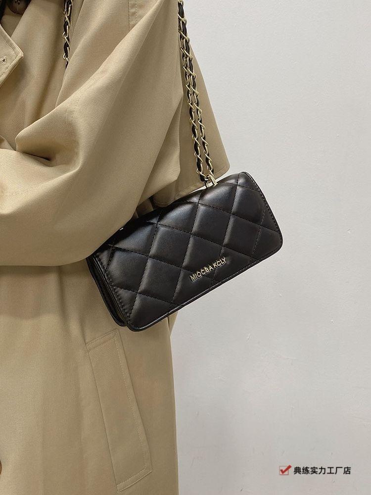 Rhombus Small Bag New Trendy High-end Sense Versatile Fashion Chain Bag Women's Niche Shoulder Messenger Bag