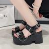 Fashion 10CM New Punk Style Women's Sandals Comfort Summer Beach Shoes Heels High Platform Slippers Woman Open Toe Pumps Large Size 42