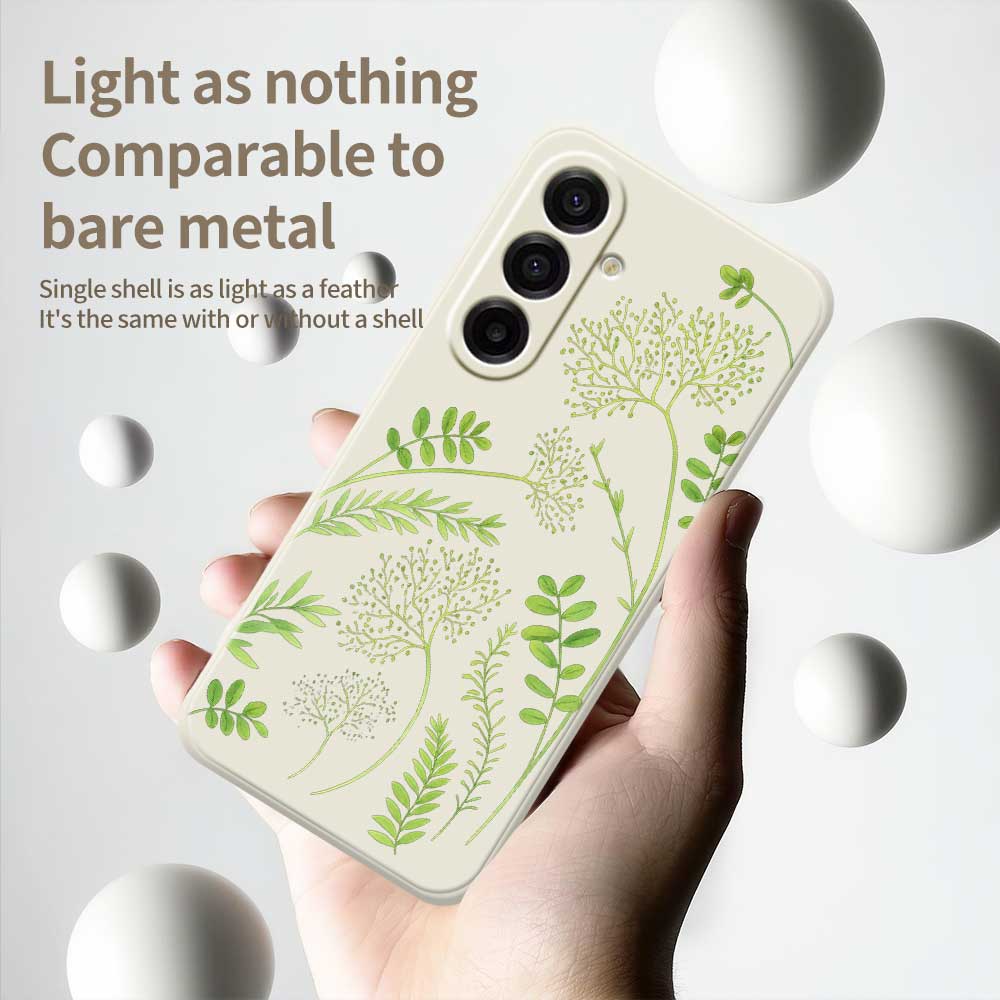 For Samsung Galaxy A17 5G Case Leaves Pattern Printing Straight Edge TPU Phone Back Cover