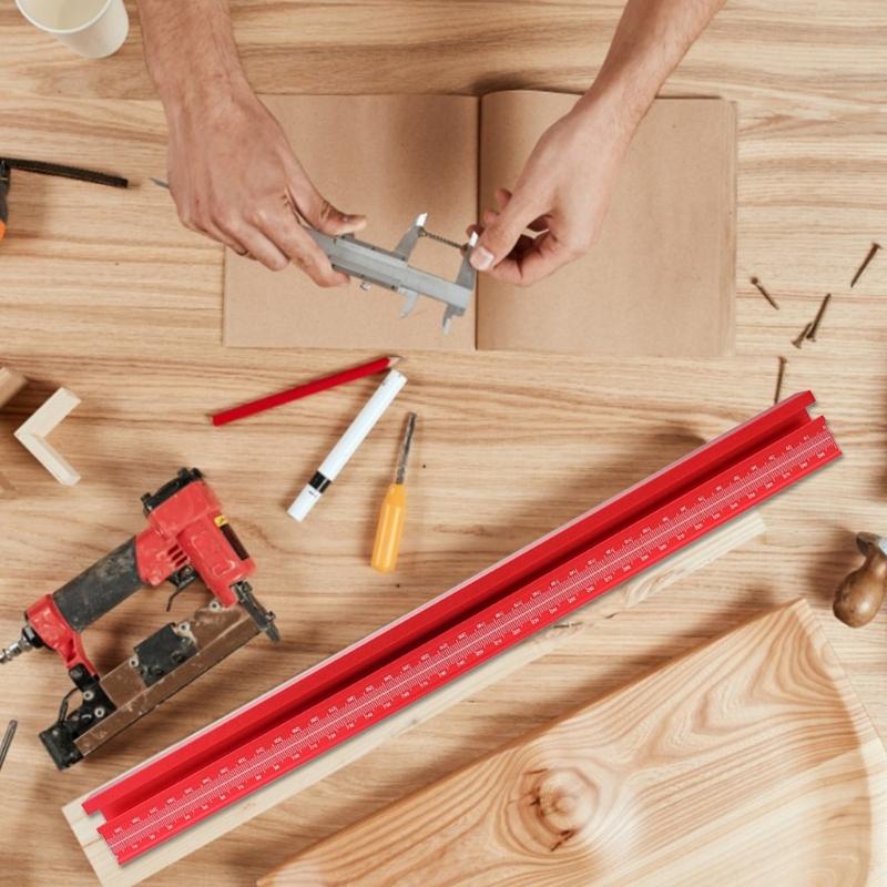 Gard cu ecartament de unghi 75 Tip Mitra T-Track Gard cu profil din aluminiu Gard cu oglinda pentru prelucrarea lemnului cu scara pentru masa de router