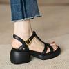 Women's High Heeled Sandals Luxury Artificial Leather Platform Barefoot Shoes For Women Summer 2024 Comfortable Outdoor Sandals