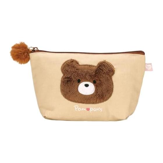 Skater Flat Pouch Going Out Accessory Case Gusseted Pompon s Bear ZFP1-A