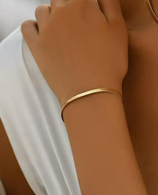 Набор: Золотая Змеиная Цепь - Ожерелье, Браслет, Браслет на Лодыжку - Европейский и Американский Стиль, Универсальный Трансграничный Дизайн