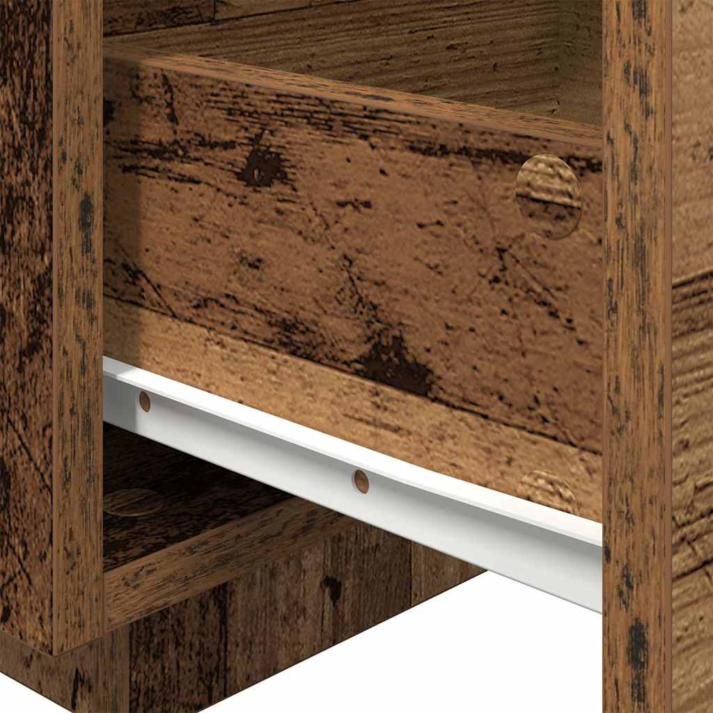 Nightstand with Drawers Reclaimed Wood Look 40 x 39 x 37 cm Engineered Wood