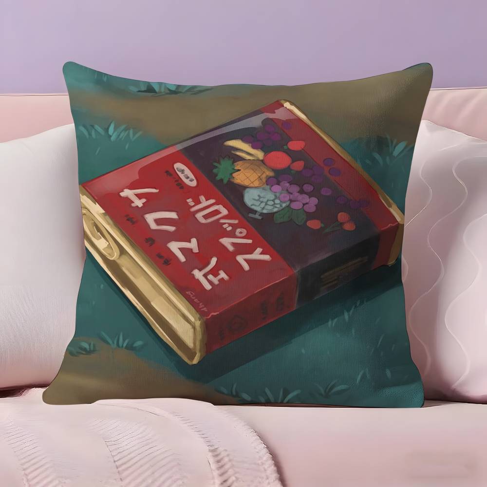 G-Grave of the Fireflies Pillow Case Anti-dustmite Pillowcase Invisible zipper silky short plush Sofa cushion cover