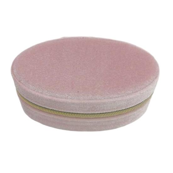 Mini Jewelry Box, Portable Velvet Zipper Jewelry Box, Compact Jewelry Storage Case for Travel, Engagement, Wedding
