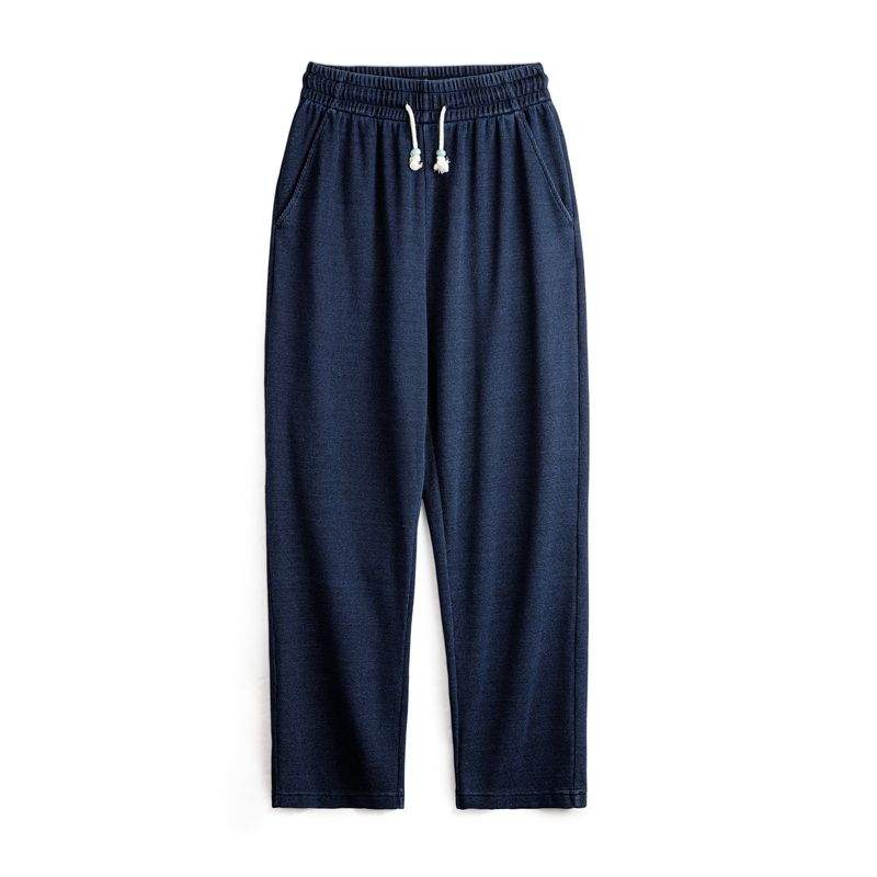 

Madden Parka American Retro Knitting Drape Waffle Sweatpants Texture Loose Straight Casual Pants Men s Autumn Indigo Blue 2XL