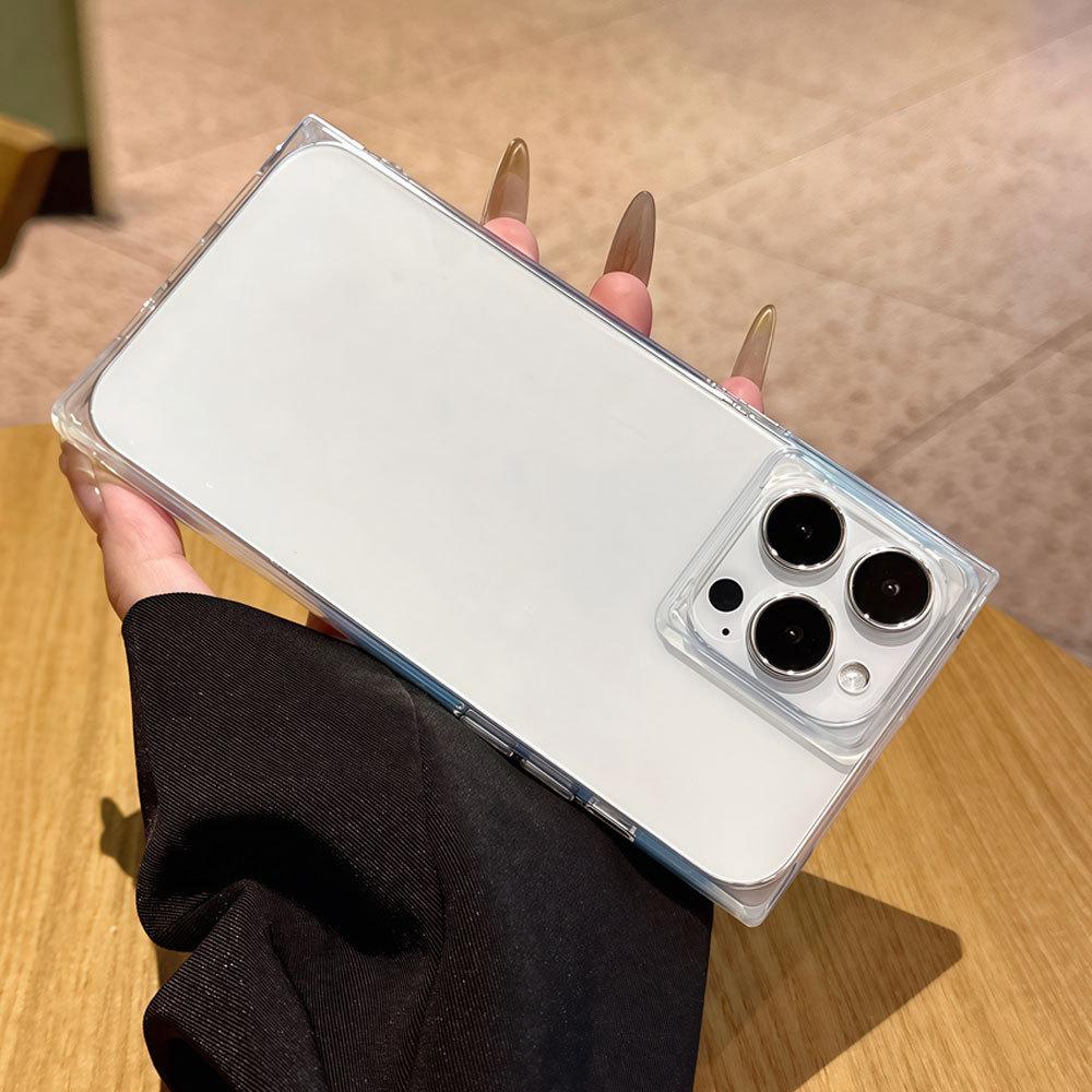 New Model Suitable for Apple 16promax Creative Square Mobile Phone Case Anti Fall IPhone 15 Transparent 13 Protection Case