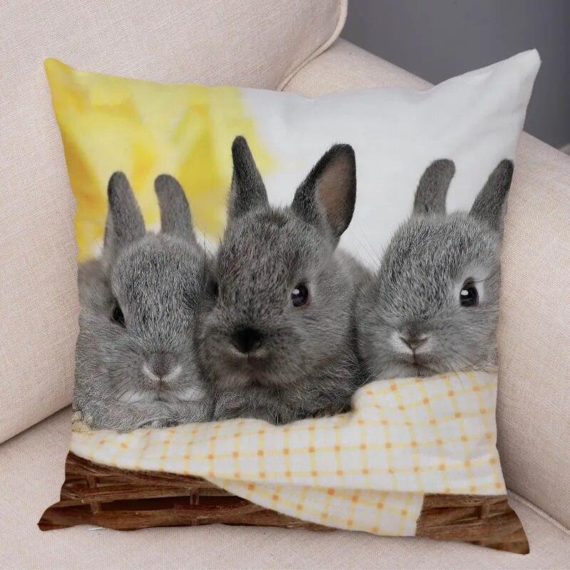 Sofa Car Home Decor Cute Rabbit Cushion Cover Bedroom Living Room Pillowcase Pet Animal Pillowcase
