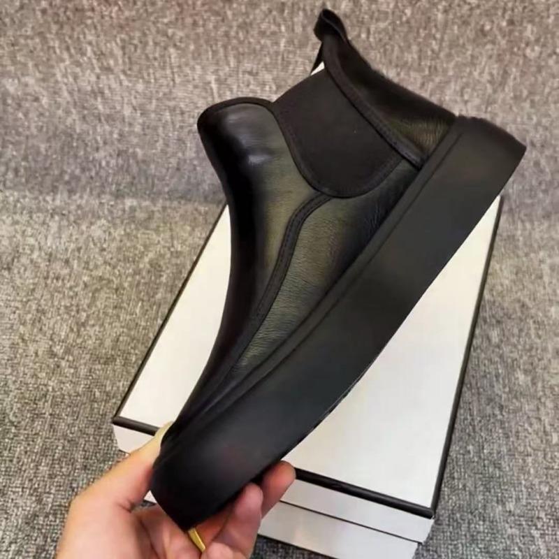 Fleece Martin Boots Men's Leather High-top Boots Autumn and Winter Warm Leather Boots Versatile Thick-soled Casual Cotton Boots