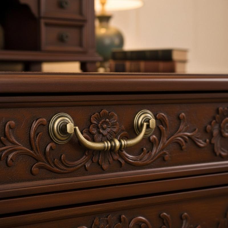 8Pcs Zinc Alloy Cabinet Knob Drawer Pulls Antique Furniture Decorative Handle for Dresser Kitchen Cupboard Door