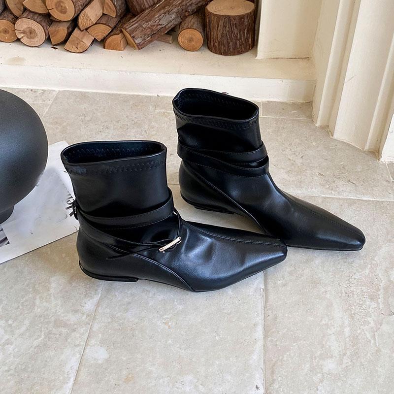 

Мода Мода Пряжка Женские Ботильоны Вестерны На Низком Каблуке Обувь Острый Носок Женские Короткие Современные Ботинки Женские Туфли-Лодочки леди 35 чёрный