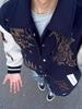 Unisex Vintage Letter Embroidery Baseball Jacket: Loose Fit for Spring & Autumn