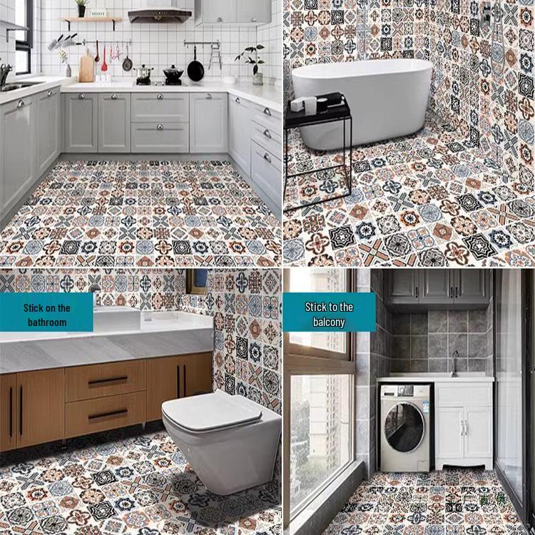 Thickened Waterproof Self-Adhesive Floor Tiles for Bathroom Renovation