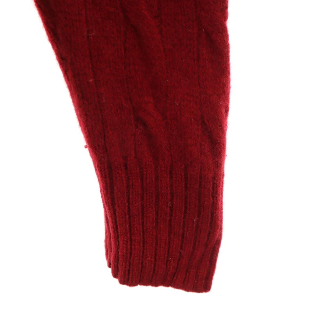 POLO RALPH LAUREN wool blend Long sleeve cable sweater M Red knit Women Used