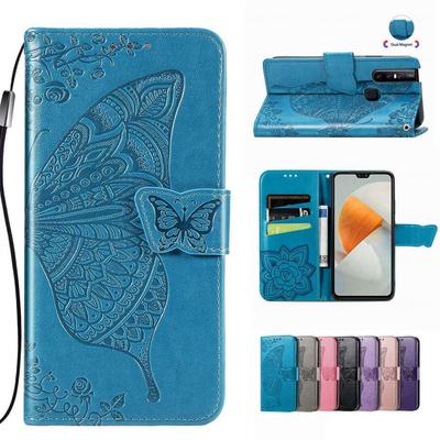 Custodia Portafoglio a Libro in Pelle con Motivo Farfalla per Vivo Y15S Y33S Y53S Y19S OPPO A57S A54S A77S A53S Realme C25S C30S C21Y C25Y Find X3 Pro X5 Lite Cover
