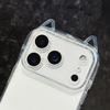 Cat's Ears Transparent Shockproof Phone Case for Iphone 17 Air 16 Pro Max 15 Plus 14 Pro 13 12 11 Xr X Xs Max 7 8 Se 2022 2020 Minimalist Soft Cover