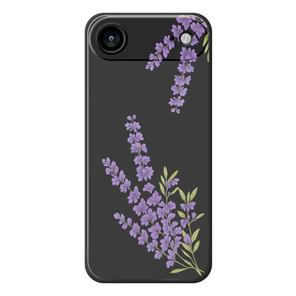 For iPhone 17 Air Case Lavender Pattern Printing Straight Edge TPU Phone Back Cover