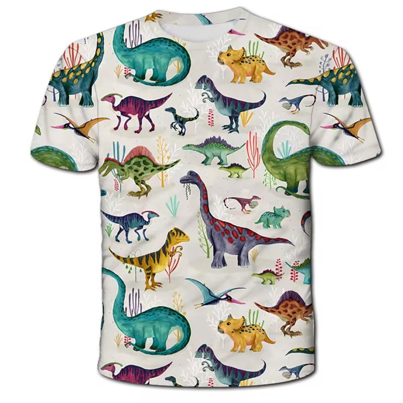 Dinosaur 3d Printed T-shirt Men's Women's Clothing Cute Dino Pattern Kids New In Tops & Tees Casual Fashion Cartoon T Shirt