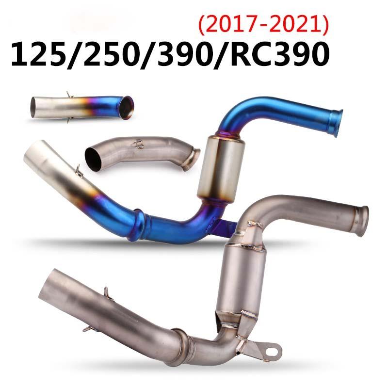 For 125 250 390 DUKE RC390 Motorcycle Exhaust Connector Tube Mid Middle Link Pipe Slip On Exhaust System 2017 2018 2019 2020