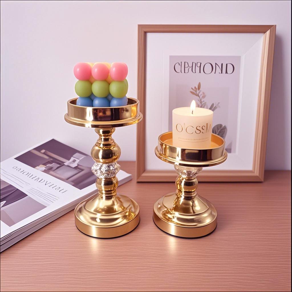Nordic Gold Candlestick Decor - Simple Luxury for Weddings & Home Dining Table