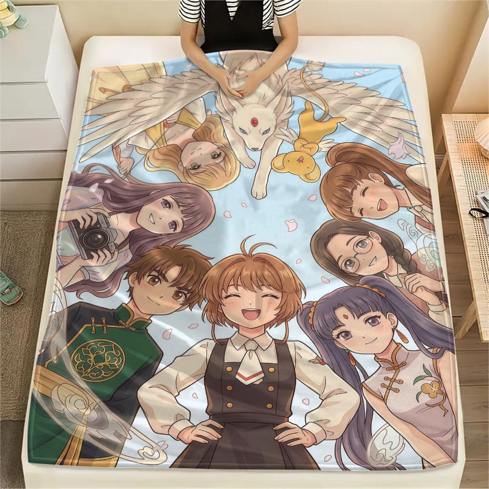 Cardcaptor Sakura charactersPrint Flannel Blanket, High Quality Comfortable for All Seasons, Home Decor, Warmth and Comfort