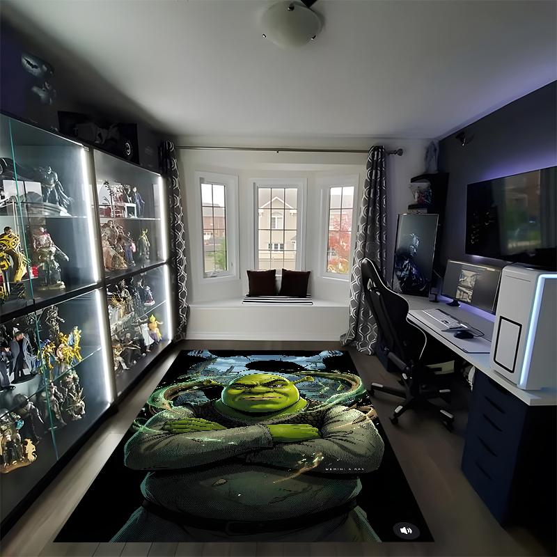 Shrek Printed Carpet, Rug for Office Chair Living Room Bedroom Kitchen Room Decor Gifts.