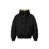 Unisex Winter Hooded Cotton Puffer Jacket With Leopard Faux Fur Trim Oversized Fit Warm Thick Lining Cold Weather