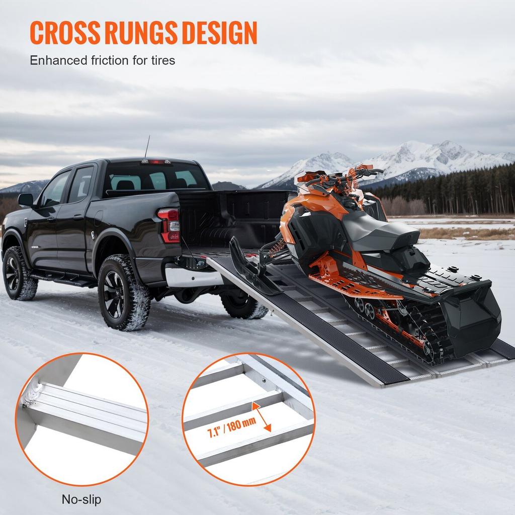 85" X 54" Extra Wide Aluminum Foldable Ramp 1500LBS Capacity Loading Ramp