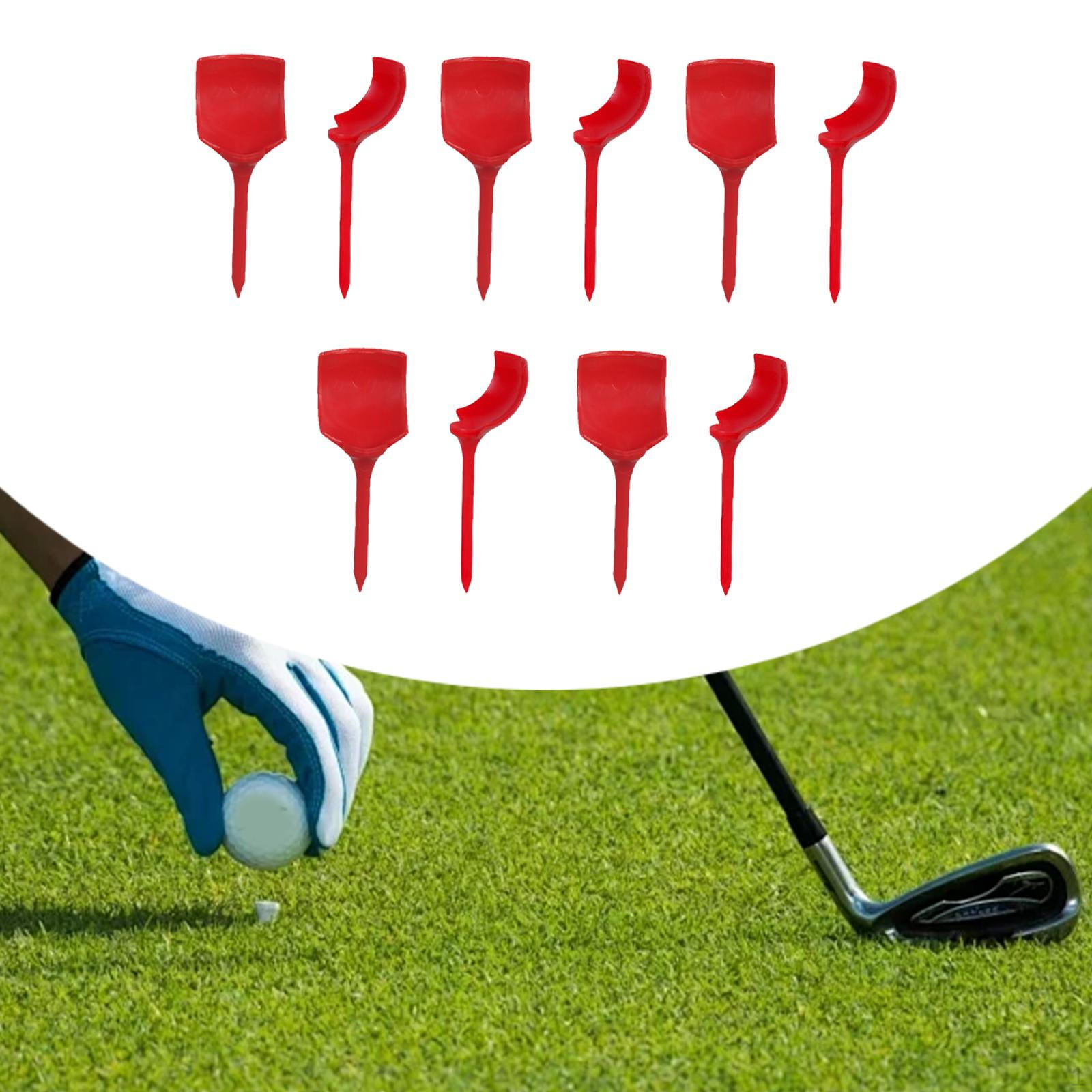 

10Pcs Anti Slice Tees Chair Shaped Divot Tools Golf Ball Holder for Yard червоний