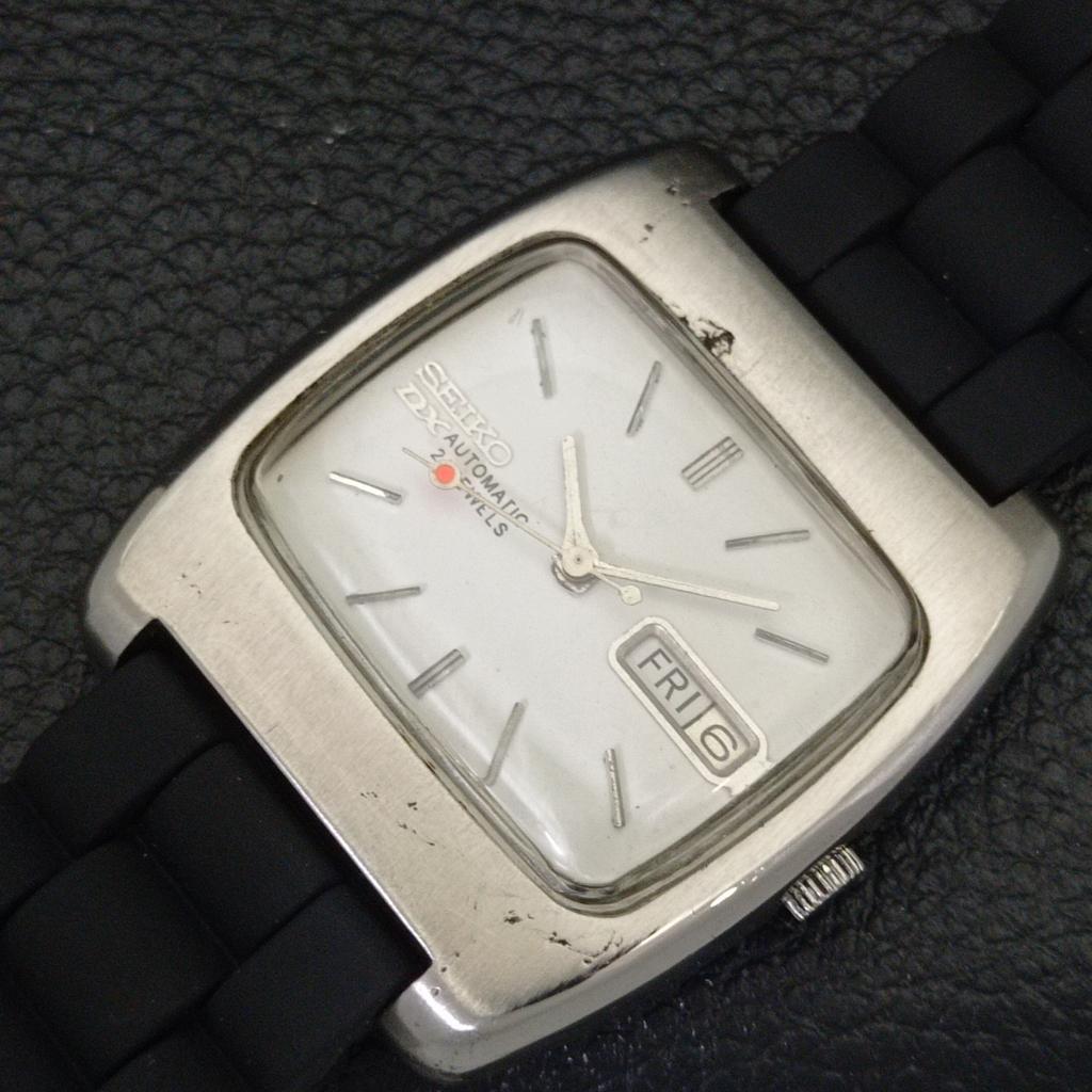 USED VINTAGE SEIKO DX AUTOMATIC 6106C JAPAN MENS WHITE DIAL WATCH a433863-2 R119-a433863