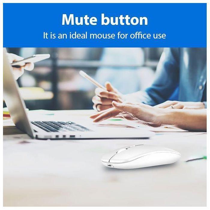 Souris Bluetooth - BOOLING - Compatible avec iPad Tablette Macbook Ordinateur - Blanc