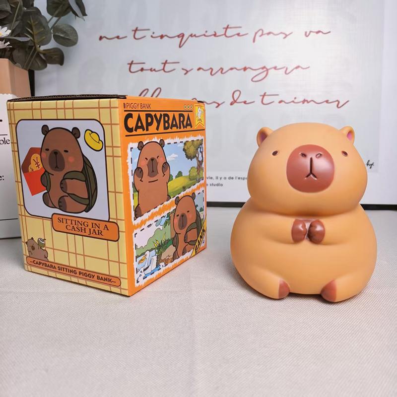 Cute Cartoon Vinyl Capybara Piggy Bank Decoration For Bedroom Animal Shaped Household Kid Money Banks Kids Capybara Coin Can