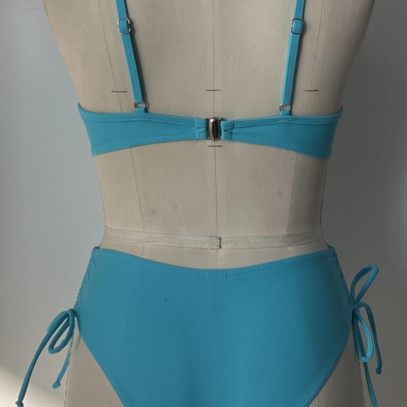 Neuer Europäischer und Amerikanischer Damen Einteiler Stahlblechform Tasse Kreuz Dünner Schultergurt Sexy Einfacher Bikini Zweiteiler Badeanzug Damen