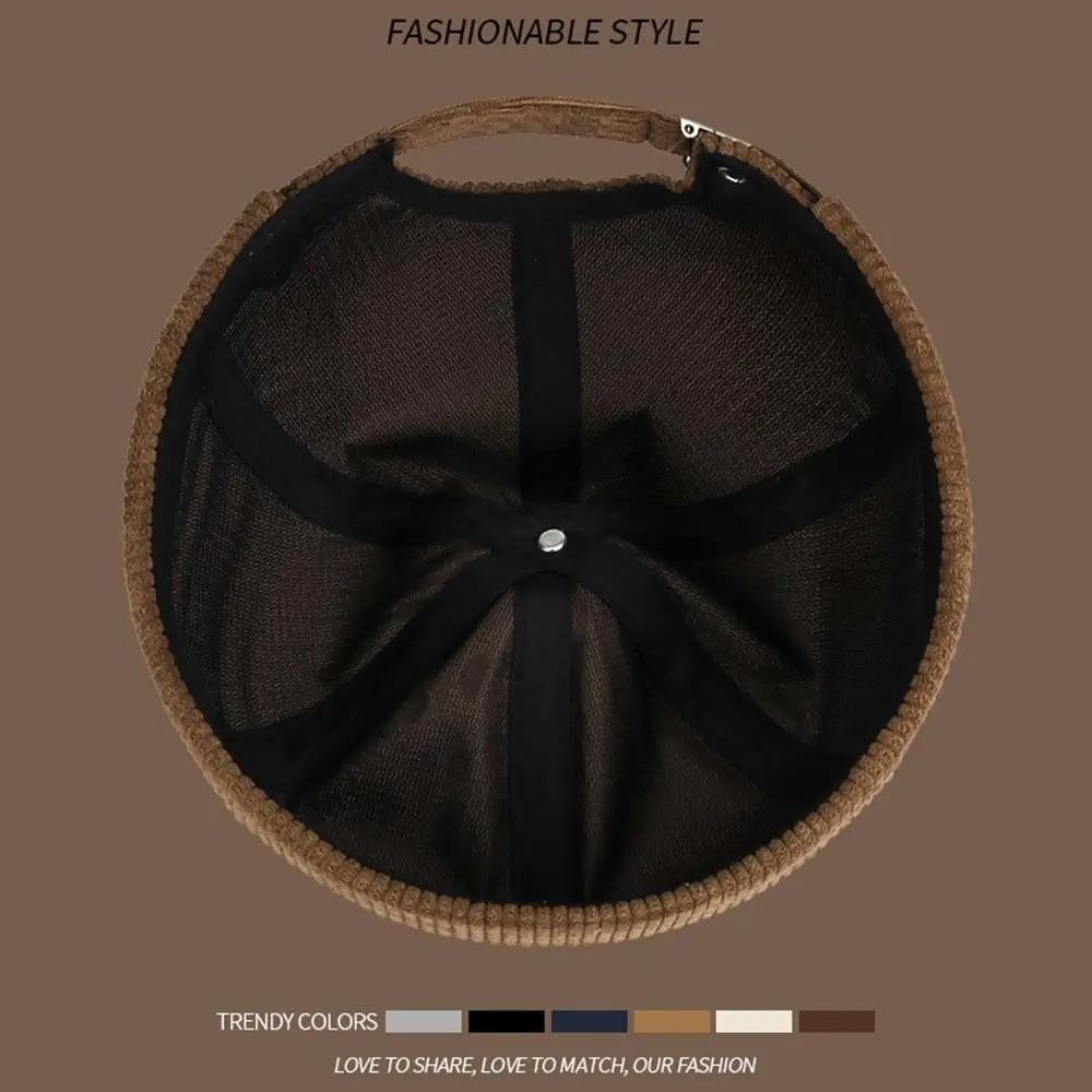 Retro Corduroy Brimless Cap Streetwear Landlord Hat Vintage Beanie Docker Caps  Men Women