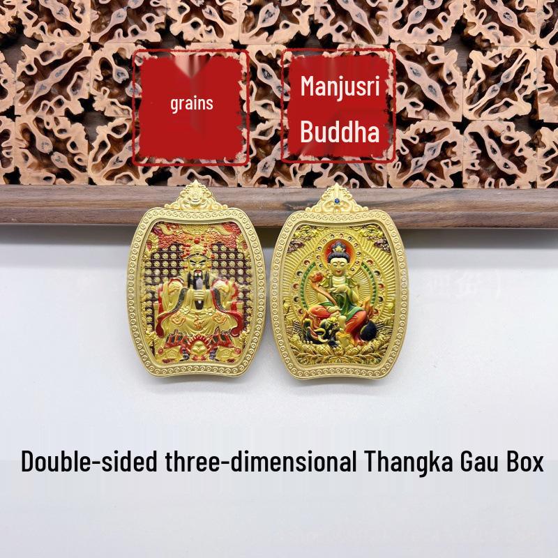 3D Wutai Mountain Buddha Pendant with Eight Guardian Deities and Thangka Design