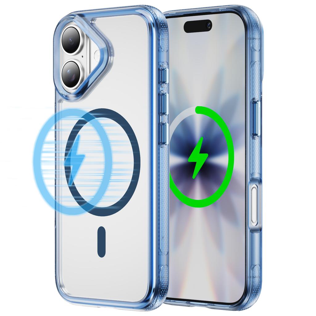 Case for 17 16 15 14 13 12 Pro Max Transparent Magnetic Protective Cover Full Coverage Wireless Charging Shock Proof Tough Shell