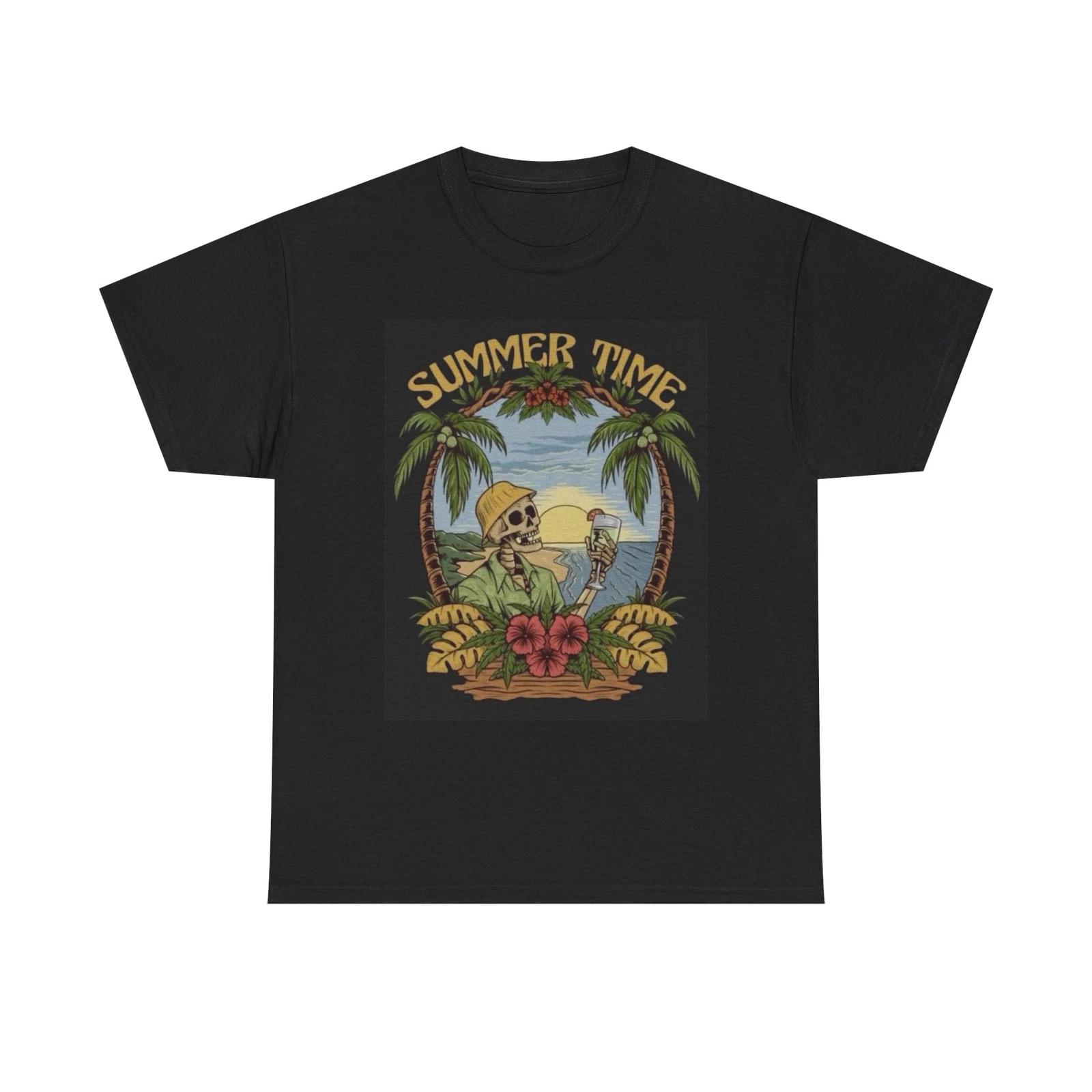 Men s and Women s T-shirts Summer Time Graphic S