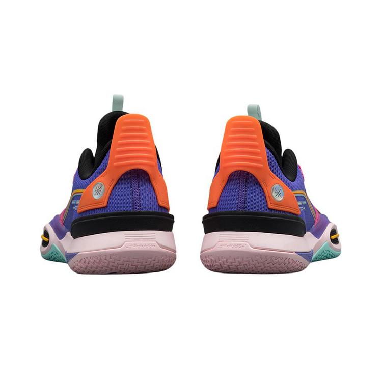 New LINING All City 10 V1 Basketball Shoes Men Low Top Fluorescent Blue Purple ABAS009-FN